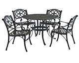 Home Styles 5555-328 Biscayne 5-Piece Outdoor Dining Set, Rust Bronze Finish, 48-Inch For Sale