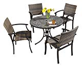 Home Styles 5601-3081 Stone Harbor 5-Piece Outdoor Dining Set, Slate Finish Review