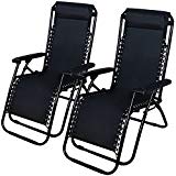 Cheap Patio Lounge Beach Outdoor Folding Recliner Chair Zero Gravity Pool 2 Chairs Reclining Chaise Yard Tray Utility Lawn 2pc