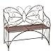 Collections Etc Butterfly Outdoor Metal Garden Bench Decorative Patio Furniture