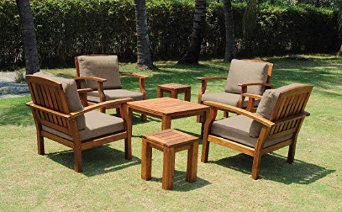 Landmann Buckingham 7-Piece Arm Chair and Table Patio Set with Waterproof Cushions – 61940 Review