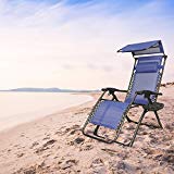 EACHPOLE Reclining Infinity Zero Gravity Outdoor Lounge Patio Chair with Sun Canopy and 2-Cup Holder, Blue, APL1555 For Sale EACHPOLE Reclining Infinity Zero Gravity Outdoor Lounge Patio Chair with Sun Canopy and 2-Cup Holder, Blue, APL1555 For Sale