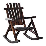 Outsunny Outdoor Fir Wood Rustic Patio Adirondack Rocking Chair Furniture Review