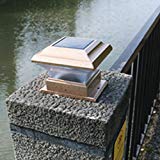 Cheap Solar Powered Led Deck Cap Fence Mounted Lights, Waterproof Bronze Garden Post Square Fence Lamp, Pack of 2(White)