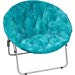 Teal Saucer Fur-Faux Over sized Chair