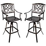Set of 2 – Cast Aluminum Outdoor Swivel Type Bar Stool w/ Copper Finish Review