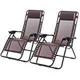 FDW New Zero Gravity Chairs Case Of 2 Lounge Patio Chairs Outdoor Yard Beach Review