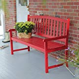 Cheap Coral Coast Pleasant Bay 5 ft. Slat Curved Back Outdoor Wood Bench Red Cheap Coral Coast Pleasant Bay 5 ft. Slat Curved Back Outdoor Wood Bench Red