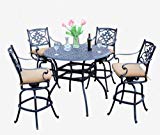 Meadow Décor K5B4-W5448 Kingston 5-Piece Patio Bar Table Set, 48-Inch, Walnut Meadow Décor K5B4-W5448 Kingston 5-Piece Patio Bar Table Set, 48-Inch, Walnut