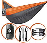 gear4U Two Person, Double Camping Hammock with 2 Heavy Duty Tree Straps, 2 Pockets, 6 Tie Downs and Stakes. Strong Nylon Material. Best Gear for Backpacking, Hiking, Camping, Travel, Beach or Yard gear4U Two Person, Double Camping Hammock with 2 Heavy Duty Tree Straps, 2 Pockets, 6 Tie Downs and Stakes. Strong Nylon Material. Best Gear for Backpacking, Hiking, Camping, Travel, Beach or Yard