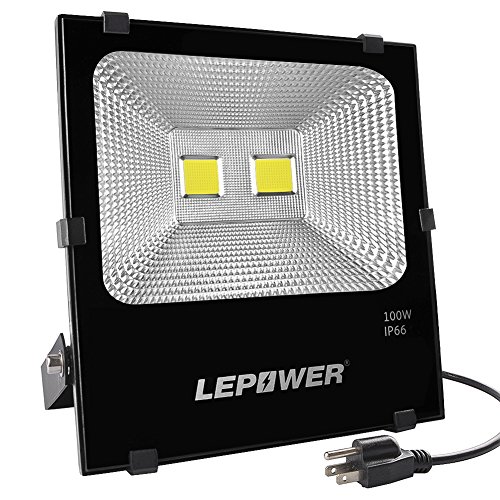 Cheap 100W New Craft LED Flood Lights, Super Bright Work Lights, 500W Halogen Bulb Equivalent, IP66 Waterproof, 8000Lm, 6500K, Outdoor Floodlight for Garage, Garden, Lawn and Yard ( White Light)