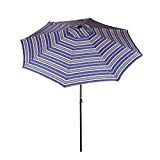 Bliss Hammocks Blue Striped Umbrella Tilt, 9′ For Sale Bliss Hammocks Blue Striped Umbrella Tilt, 9′ For Sale