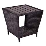 Cheap Tangkula Wicker Table Outdoor Indoor Sofa Side Table