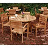 Three Birds Casual Oxford 3-Feet Table with Sedona Stacking Side Chairs, Teak