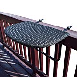 Oakland Living AZ52-BALCONY-TABLE-BK Balcony Railing Wicker Table, Black For Sale Oakland Living AZ52-BALCONY-TABLE-BK Balcony Railing Wicker Table, Black For Sale
