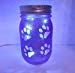 Paw Print Mason Jars Purple Fairy Lights Set of 2