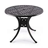 Nuu Garden 36″ Indoor Outdoor Patio Bistro Solid Cast Aluminum Round Dining Conversation Table CT002, Antique Bronze Nuu Garden 36″ Indoor Outdoor Patio Bistro Solid Cast Aluminum Round Dining Conversation Table CT002, Antique Bronze
