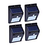 Cheap ANNT Powered Solar Sensor Wall Light 12 LED Motion Wall Lamp Wireless Porch Lights Outdoor Security Lighting Nightlight (Pack of 4)