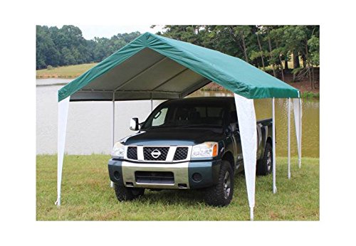 King Canopy Fitted Replacement Cover with Leg Skirt in Green and White 764795 For Sale