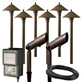 NII NORTHERN INTERNATIONAL Low Voltage Aged Brass Halogen 6 Path Light and 2 Spot Light Kit Review