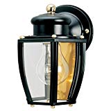 Cheap Westinghouse 6696100 One-Light Exterior Wall Lantern, Matte Black Finish on Steel with Clear Curved Glass Panels
