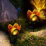 Firlar Garden Solar Lights Pathway Outdoor Hollow Flower Stake Lights Waterproof Landscape LED Decorative Light for Patio, Walkway, Courtyard, Path, Yard, Lawn(2-Pack, Warm White) For Sale