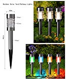 Stainless Steel Color Changing Solar Power Landscape Lawn Pathway Stake Lights