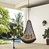 Modway Abate Outdoor Patio Swing Chair Without Stand, Black Mocha Modway Abate Outdoor Patio Swing Chair Without Stand, Black Mocha