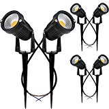 Sunriver 6W LED Landscape Lights 12V 24V Outdoor Spotlight Led Pathway Lights Low Voltage Landscape Lighting Waterproof for Driveway, Yard, Lawn, Flood, Outdoor Garden Lights (6 Pack, Warm White)