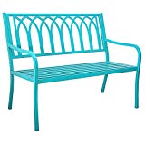 Innova Hearth and Home Lakeside Steel Bench in Soho Blue For Sale Innova Hearth and Home Lakeside Steel Bench in Soho Blue For Sale
