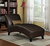Contemporary Chaise Lounge Chair – This Polyester Upholstered Lounger Is Perfect for Your Home or Office -Put This Accent Sofa Furniture in the Bedroom or Living Room – Decor -1 Year Warranty! (Brown) For Sale