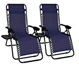 Odaof Zero Gravity Chair Recliner Outdoor Patio Lounge Chair W/Cup Holder, 2 Pack, Blue Review