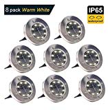 Solar Ground Lights,8 LED Disk Lights Solar Powered Waterproof Garden Pathway Outdoor in-Ground Lights with Light Sensor Review Solar Ground Lights,8 LED Disk Lights Solar Powered Waterproof Garden Pathway Outdoor in-Ground Lights with Light Sensor Review