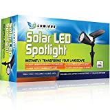 Bright LED Solar Spotlight: True Warm White Color (Not Icy Blue) | Automatic on/off Sensor | Outdoor Landscape Garden Light for Trees, Bushes, Walls, Accents & Flag | Waterproof & Fully Adjustable For Sale