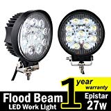 Cheap TMH 27w Round Shape 60 Degree LED Work Light Flood Beam Spot Lamp Driving Light, Jeep, Off-road, 4wd, 4×4, Utv, Sand Rail, Atv, Suv, Motorbike, Motorcycle, Bike, Dirt Bike, Bus, Trailer, Truck, Train, Mining Truck, Excavator, Bulldozer, Crane, Road Roller, Fork Lift, Fire Engine, Police & Rescue Vehicle, Military Vehicle, Camping, Courtyard Lamp, Fishing, Boat, Yacht, Road Lamp, Tractor, Golf, Street Light, Fog Lamp, Day Light, Marine Deck Pack of 2