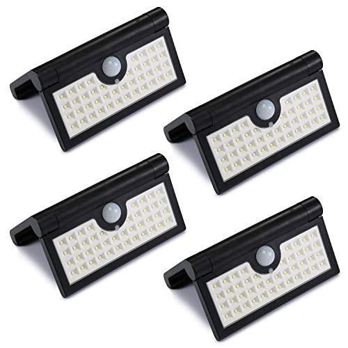LIGHTESS Solar Lights Outdoor Wireless 42 LED Motion Sensor Solar Lights with Wide Lighting Area Waterproof Security Lights for Front Door Back Yard Driveway Garage, 4-Pack For Sale