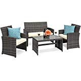 Cheap Best Choice Products SKY3264 4-Piece Wicker Patio Furniture Set, Gray