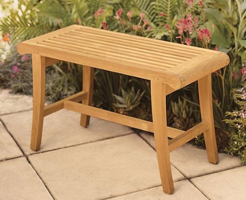 TeakStation Grade-A Teak Wood Luxurious Bath Stool / Occasional Bench Bench & Cushions Sold Separately - Choose Below] #TSBHOC