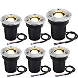 Landscape Lights Sunriver LED Pathway Lights 1W 12V-24V in Ground Well Lights LED Landscape Lighting Low Voltage Lighting Spotlight for Driveway, Deck, Step, Garden Lights Outdoor (01-1W 6PACK)