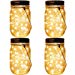Mason Jar Tiki Solar Lanterns Lights,4 Pack 20 Leds Starry Star Fairy Firefly Jar Lights,for Outdoor Patio Garden Yard Mason Jar Wedding Table Decor Solar Lantern Lights(Mason Jars/Hangers Included)