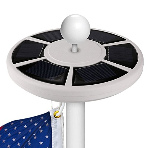 Flag Pole Lights Solar Powered, American Flag Pole Lights Weatherproof Auto ON/OFF Night Light Downlight for 15 to 25ft Flag Pole