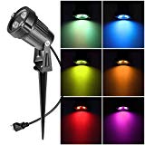 Lawn Flood Light Stake, Ourleeme 2-in-1 Waterproof Outdoor Remote controlle Landscape Lighting Spotlight Wall Light for Yard Garden Driveway Pathway Pool Review