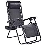 Cheap Goplus Folding Zero Gravity Reclining Lounge Chairs Outdoor Beach Patio W/Utility Tray (Black)