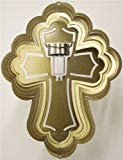 Stainless Steel Solar Light Cross – 16 Inch Wind Spinner, Brass