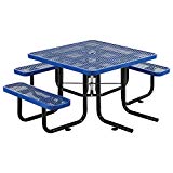46″ ADA Square Picnic Table, Surface Mount, Blue