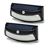 Cheap [2 Pack] 8 LEDs Solar Lights Outdoor, Waterproof Outdoor Step Lights, Smiling Face Wireless PIR Sensor Solar Night Lights for Outside, Stair, Patio, Yard, Fence, Walkways (Black)