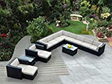 Ohana 14-Piece Outdoor Patio Furniture Sectional Conversation Set, Black Wicker with Beige Cushions – No Assembly with Free Patio Cover Review