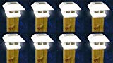 8 White New Outdoor Garden Solar Panel Post Deck Cap Light