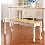 Better Homes and Gardens Autumn Lane Farmhouse Bench, White and Natural For Sale Better Homes and Gardens Autumn Lane Farmhouse Bench, White and Natural For Sale
