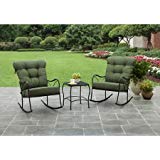 Better Homes and Gardens Seacliff 3-Piece Rocking Chair Bistro Set (Green) For Sale